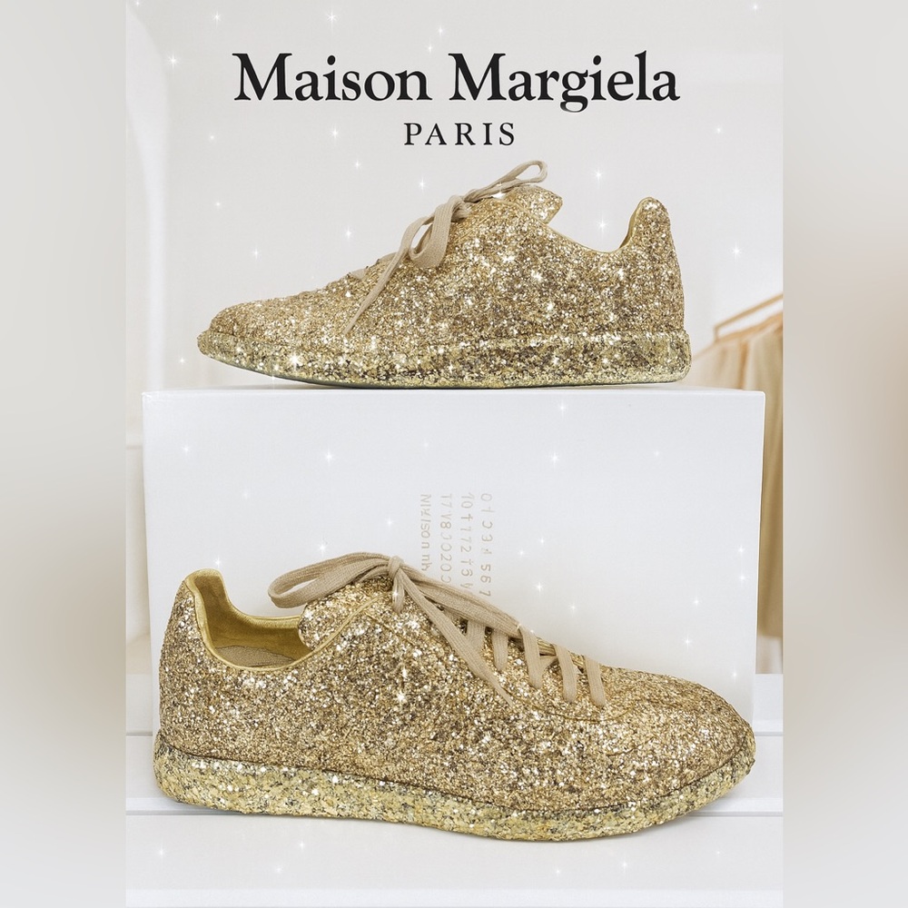 Maison Margiela Gold Glitter Sneakers